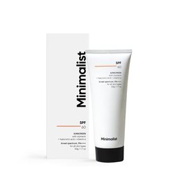 Minimalist SPF 60+ PA ++++ Face Sunscreen With Antioxidant Silymarin For Complete Sun Protection  Oxybenzone & OMC Free  50 gm