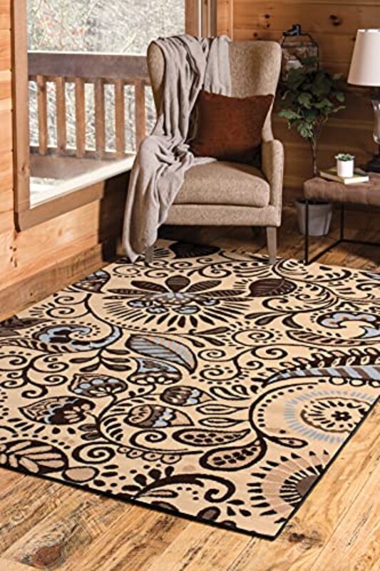 United Weavers of America Dallas Bandanna Rug, Brown