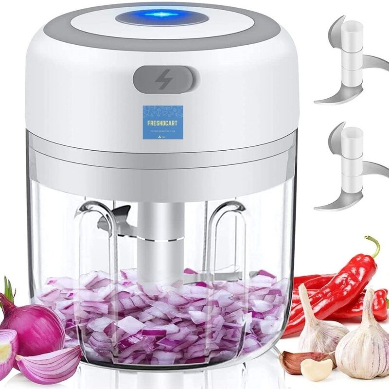 

FreshDcart 250ml Mini Electric Garlic Automatic Chopper, 30W, FDCEC02, White