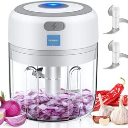 FreshDcart 250ml Mini Electric Garlic Automatic Chopper, 30W, FDCEC02, White