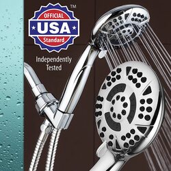 AquaDance High Pressure 6-Setting Face Hand Held Shower Head with Hose, Silver
