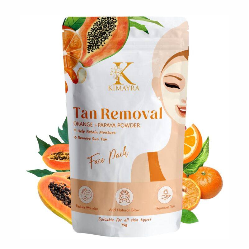 

Kimayra Organic Orange + Papaya Face Pack Powder For Tan Removal Helps In Retain Moisture & Reduce Wrinkles & Fine Lines Natural Face Pack For Women/M