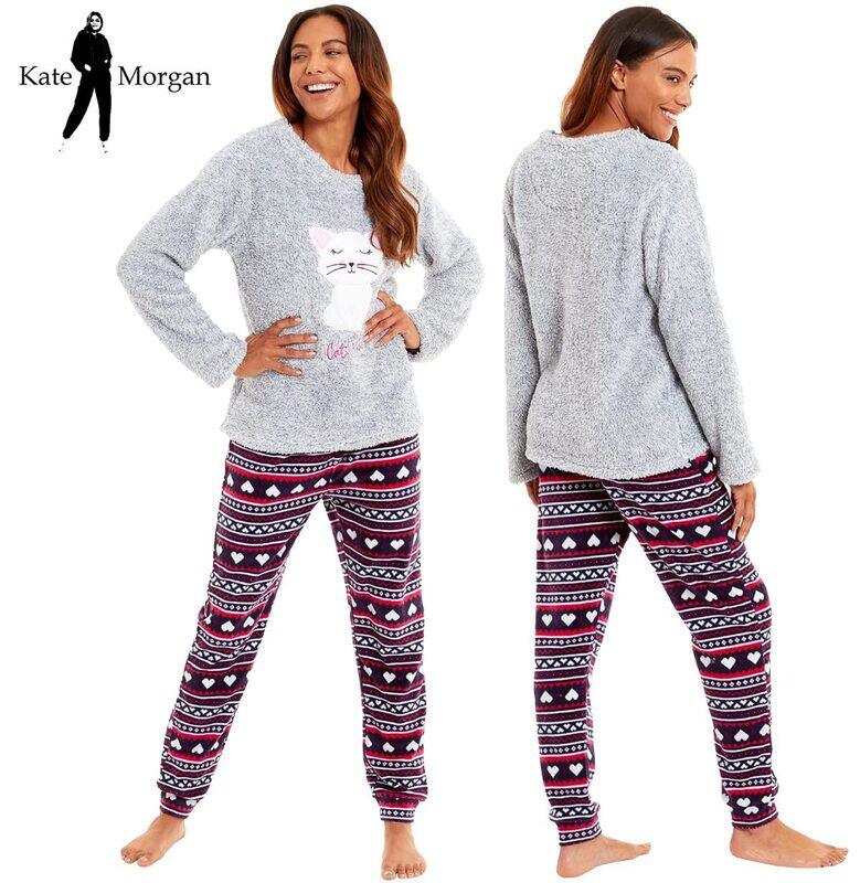 KATE MORGAN Ladies Soft, Comfy & Warm Pyjama Sets