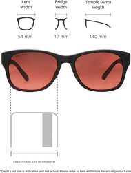 Fastrack Full-Rim Wayfarer Black Sunglasses for Men, Maroon Lens, PC001RD17, 53