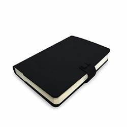 Waff Journal Soft Silicone Cover Memento Notebook, Large, 8.25 Inch x 5.75 Inch x 1 Inch, Black