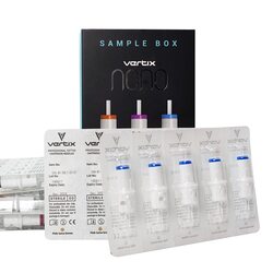 Vertix Nano Membrane Cartridge Tattoo Needles with 3 Shader, 0.25mm Medium Taper for Permanent Makeup Application Tattooing & Microblading, 20-Piece, White