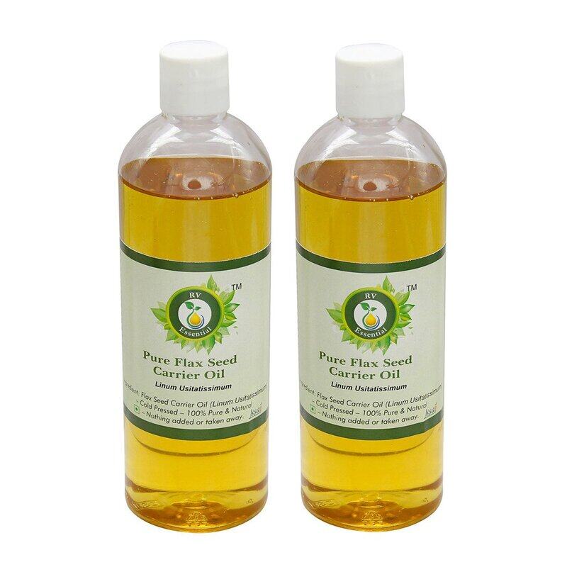 

R V Essential Linum Usitatissimum Pure Flax Seed Carrier Oil, 2 x 100ml