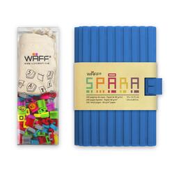 Waff Journal Combo Customizable Spara Notebook, Medium, 4 inch x 6 inch, 100 Silicone Tiles, Blue
