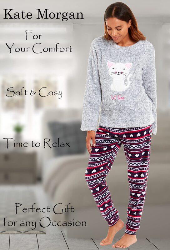 KATE MORGAN Ladies Soft, Comfy & Warm Pyjama Sets