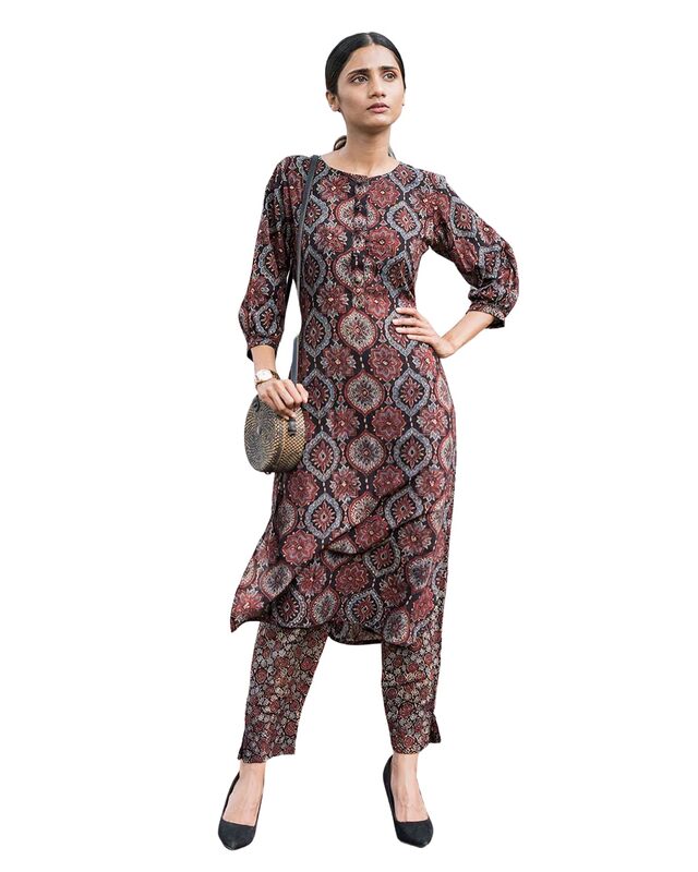 Lymio kurta set for women  Women Kurta Women Kurta Pant Set Women Kurta Pant Set Women Kurti Set with Pant Women Kurti Set with Pant Cotton (K-22-23-25-29) (L, Coffey)