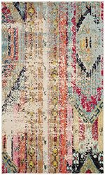 Safavieh Monaco Collection Modern Bohemian Multi Distressed Runner Rug, MNC222F, Multicolour