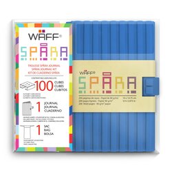 Waff Journal Combo Customizable Spara Notebook, Medium, 4 inch x 6 inch, 100 Silicone Tiles, Blue