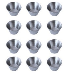 Thunder Group Individual Condiment Stainless Steel Ramekins Sauce Cups, 2.5oz, Silver