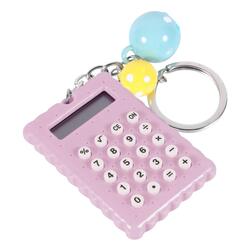 Nuobesty 8- Digit Display Mini Keychain Calculator, Pink