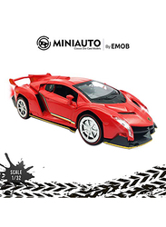 Emob 1:32 Scale Diecast Metal Lamborghini Sports Model Pull Back Car, Ages 3+