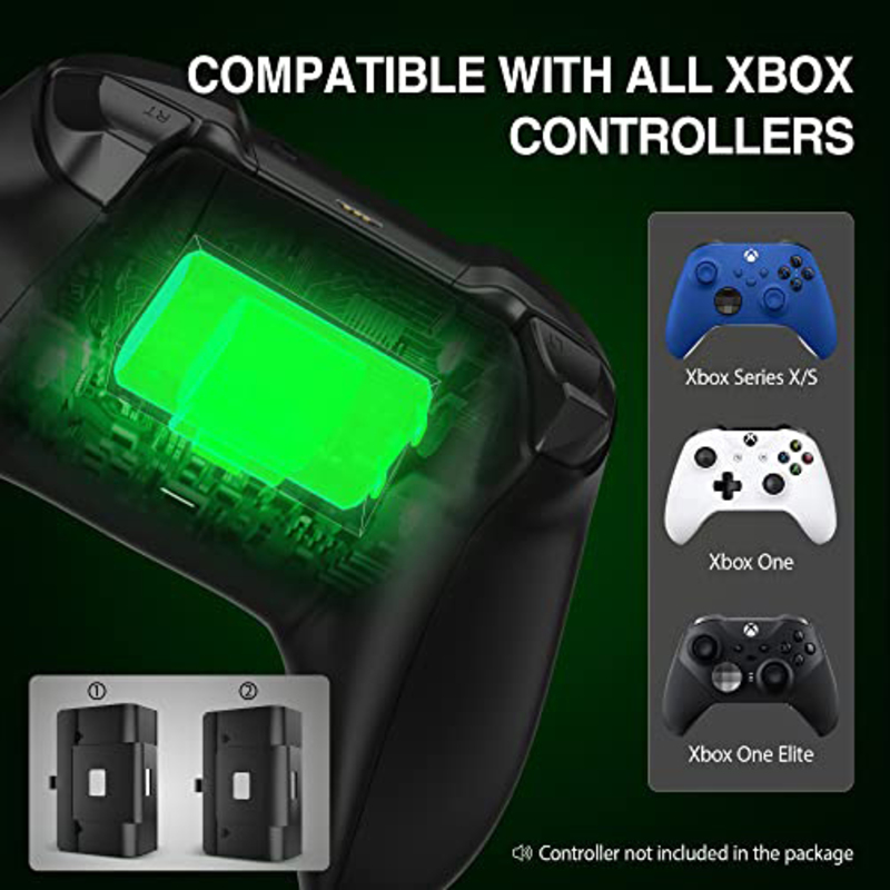 6Amlifestyle 2-Piece Rechargeable Controller Battery, Black