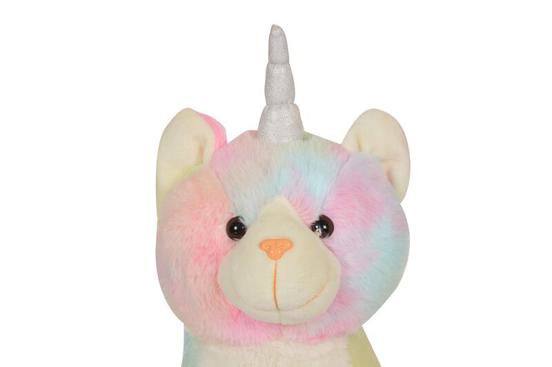 Mirada 36cm Cuddly Plush Rainbow Sitting Kitty Soft Toy, Ages 3+