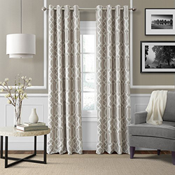 Elrene Home Fashions Energy Efficient Room Window Panel Harper Linen, 52 x 95-Inch, Grey