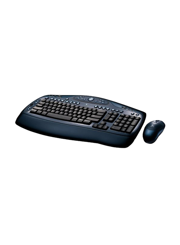Logitech 967420-0403 Wireless English Keyboard and Mouse, Black