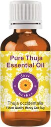 Deve Herbes Pure Thuja Essential Oil with 100% Natural Therapeutic Grade Steam Distilled for Personal Care, 30ml