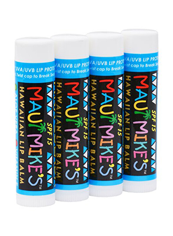

Maui Mikes Best Lip Balm for Chapped Lips, 4 Pieces, Pina Colada, Clear