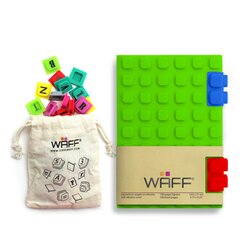 Waff Journal Combo Soft Silicone Cube Tiles And Notebook, Medium, 5.75 Inch x 4 Inch, Green