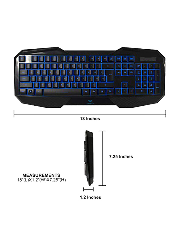 Aula Wired English Gaming Keyboard and Mouse Combo Set with Adjustable Backlight, SI-859 + SI-928, Black
