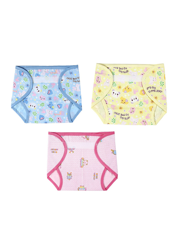 Mothers Choice Reusable Inside Plastic Outside Cotton Nappies, 0-3 Months, 3 Pieces