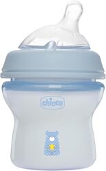 Chicco Natural Feeling Anti-Colic Bottle 0 Months + 150 ml, Baby Bottle with Teat in Soft and Flexible Silicone, Suitable for Mixed Breastfeeding, Slow Flow, Light Blue