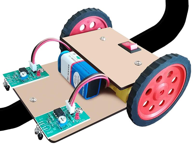 Kit4Curious Nasa Tech Line Tracker Following Robot with Track and Project Report (Multicolour)