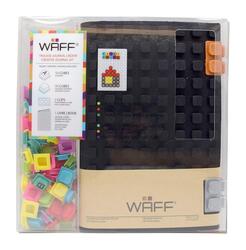 Waff Journal Combo Soft Silicone Cube Tiles And Notebook, 8.25 Inch x 5.5 Inch, 100 Cubes, Glitter Black