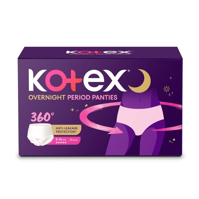 Kotex Overnight Panties for Sanitary Protection - S/M (10 Counts)