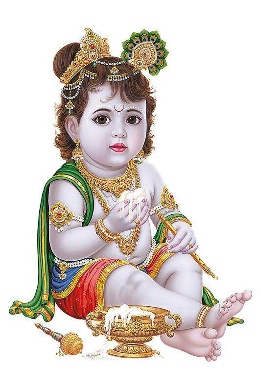 

PRINTNET Lord Baby Krishna Artwork HD Poster for Room Decor (12x18-Inch, 300GSM Thick Paper, Gloss Laminated, Multicolour)