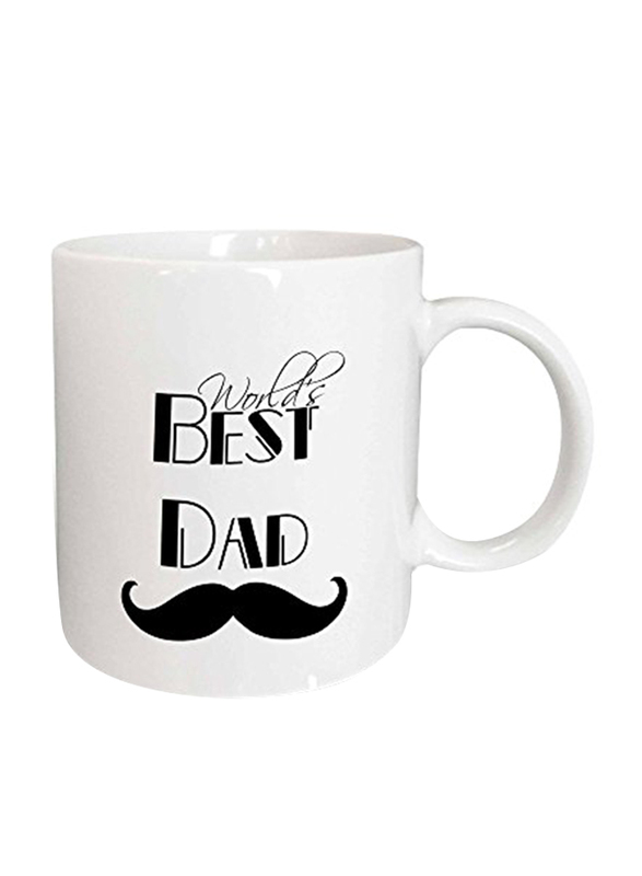 3dRose 11 oz 3 Worlds Best Dad Mustache Magic Transforming Mug, 179103, White