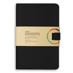 Waff Journal Soft Silicone Cover Memento Notebook, Large, 8.25 Inch x 5.75 Inch x 1 Inch, Black