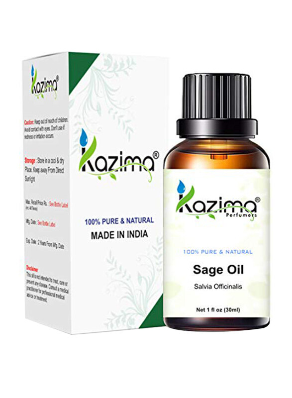 

Kazima Sage Essential Oil for Skin Care & Hair Care, 30ml