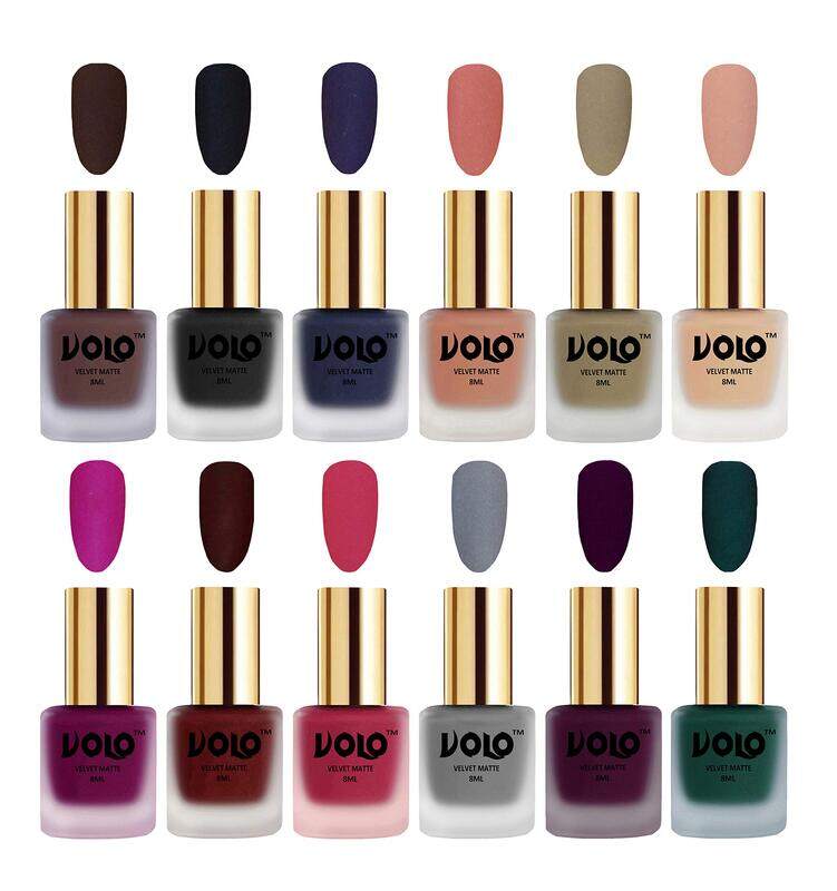 

Volo Velvet Dull Matte Bold Colors Nail Polish Combo, 12 x 96ml, Multicolour