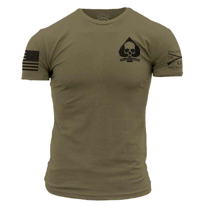 Grunt Style Patriot Seal Men's T-Shirt (Military Green, Large)
