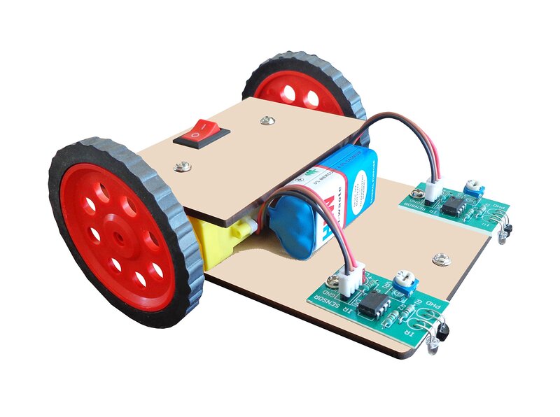 Kit4Curious Nasa Tech Line Tracker Following Robot with Track and Project Report (Multicolour)