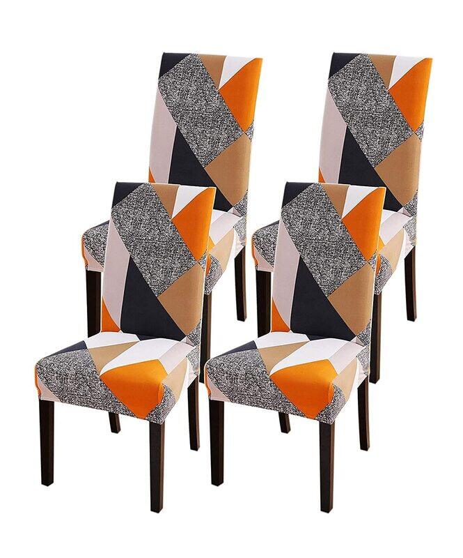 

Favria Stretchable Washable Dining Elastic Chair Cover, 4 Pieces, Multicolour