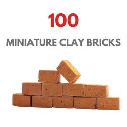 littleplay Pack of 100 Miniature Terracotta Bricks - Endless Open-Ended Play for Children and Hobbyists