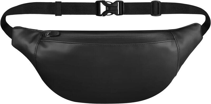 

Syutm Unisex Premium Leather Waist Pack Travel Handy Hiking Zip Pouch Elegant Style Document Money Phone Belt Sport Bag for Men and Women Adjustable S