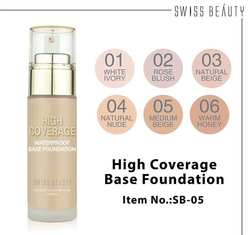 Swiss Beauty High Coverage Waterproof Base Foundation, Warm Honey, Beige