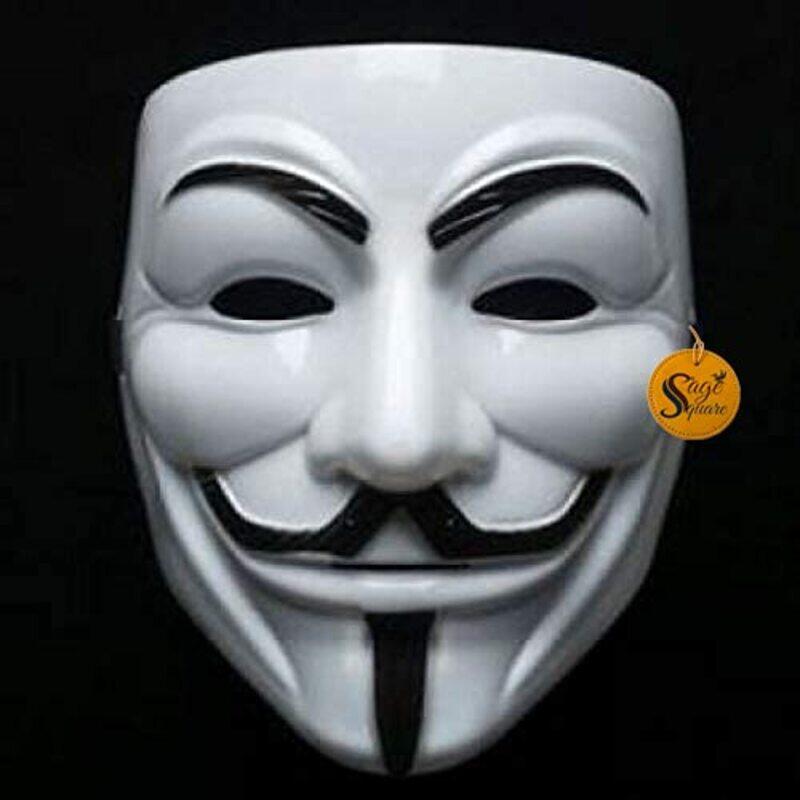 

Sage Square Vendetta Comic Face Mask Fawkes Mask, White