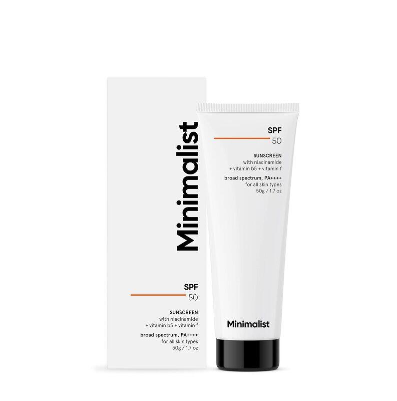 

Minimalist Multi Vitamin SPF 50+ PA ++++ Sunscreen For Complete Sun Protection Oxybenzone & OMC Free 50 gm