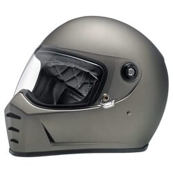 Biltwell Lane Splitter Flat Titanium Full Face Motorcycle Helmet With Visor, X-Large, Grey