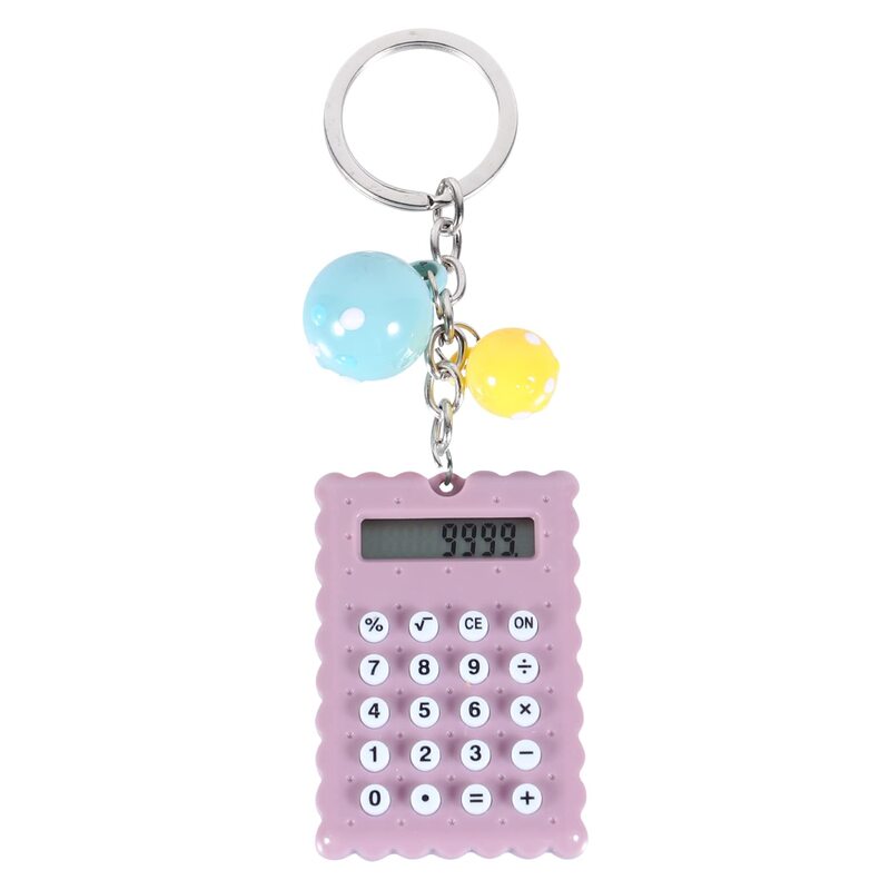 Nuobesty 8- Digit Display Mini Keychain Calculator, Pink