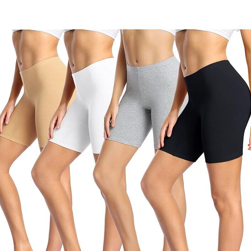 

wirarpa Women's Cotton Boy Shorts Underwear Long Leggings Under Shorts Anti Chafe Bloomers 4 Pack Multicolored Size XL, 00-multicolor41-4 Pack, XL