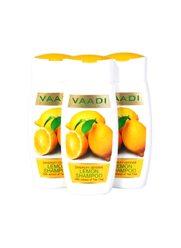 

Vaadi Herbals Dandruff Defense Lemon Shampoo with Extract of Tea Tree for Anti Dandruff Hair, 3x110ml