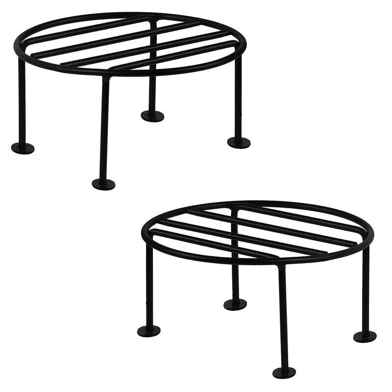 

Oriley Plant Round Stand Galvanised Metal Flower Pot Holder Gamla Support Corner Rack Outdoor Display Shelf for Home Garden Balcony Decoration - (Pack